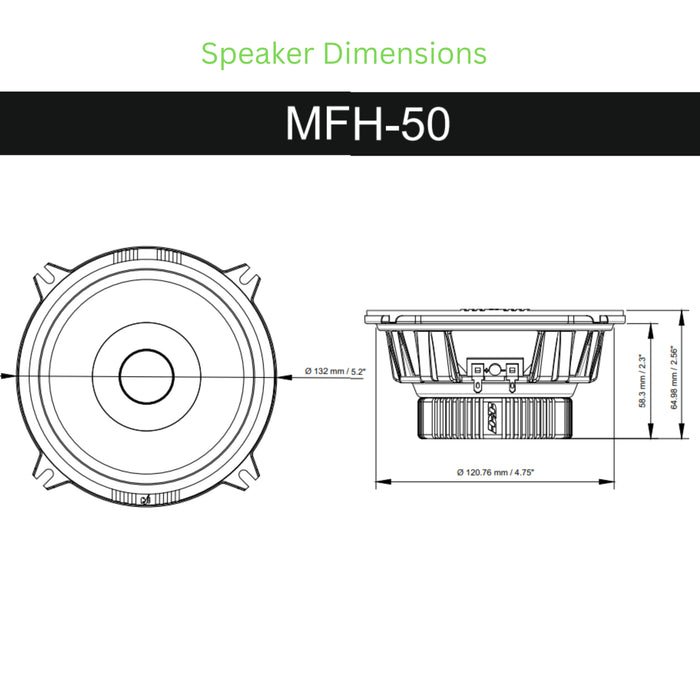 Deaf Bonce Machete Pair of 5.2" 4 ohm 100 Watts Max Wide Range Speakers