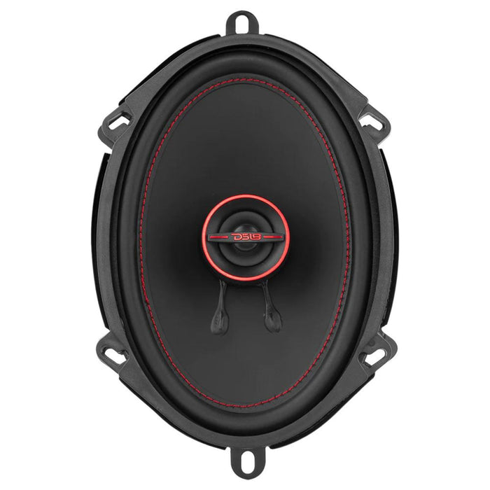 DS18 G5.7Xi Pair of 5x7" 4 Ohm 2-Way Coaxial Speakers 150W Peak Black/Red