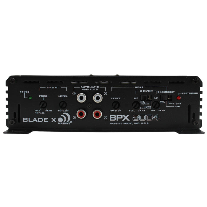 Massive Audio Blade 4-Channel 800W 2-Ohm Class-A/B Full Range Amplifier BPX8004