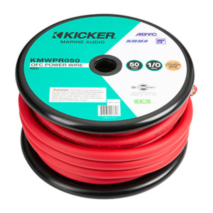 Kicker Marine 1/0 Gauge Tinned OFC Oxygen Free Copper Power/Ground Wire Red Lot