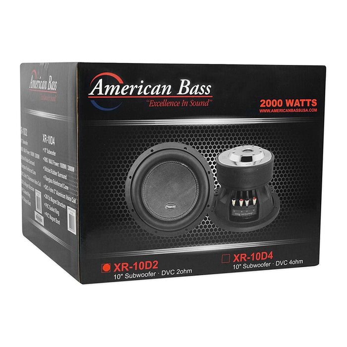 American Bass 10" Dual Voice Coil 2 Ohm 2000 Watt Subwoofer XR-10D2