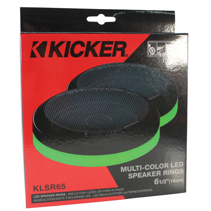 Kicker Weather-Proof LED Lighted Rings for 6.5" Speakers IP66 (Pair) 47KLSR65