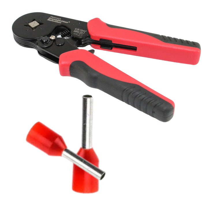 Installation Solution 7" Red Ferrule Crimper with 100pk Red/16 GA Ferrules