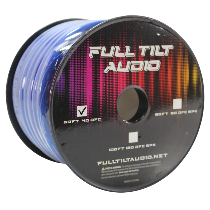Full Tilt Audio 4GA Tinned Oxygen Free Copper Power/Ground Wire Blue Lot