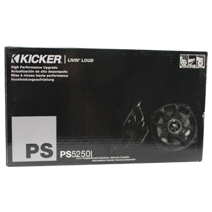 Kicker PS 5.25" Powersports Coaxial Speaker 4ohm 100W Peak All-Weather 10PS52504