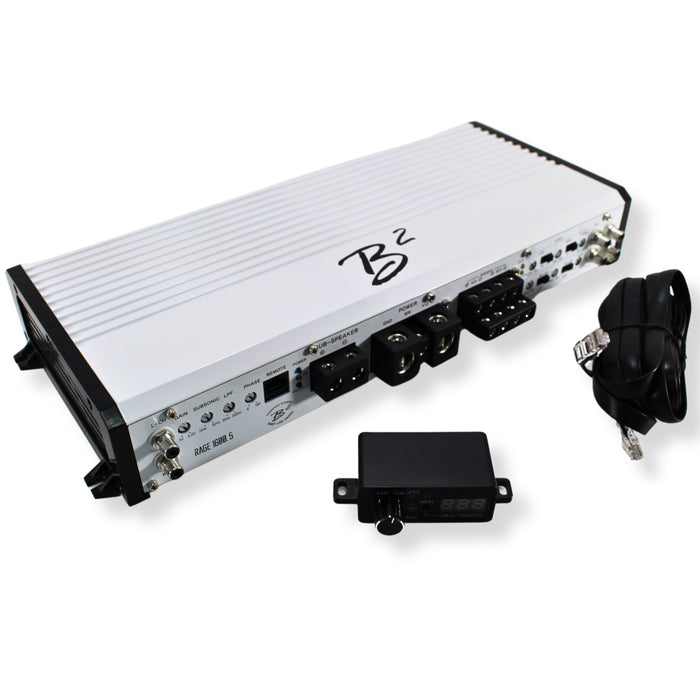 B2 Audio RAGE 5 Channel 1.6k Watt 4-Ohm Bridgeable Class D Amplifier RAGE-1600.5