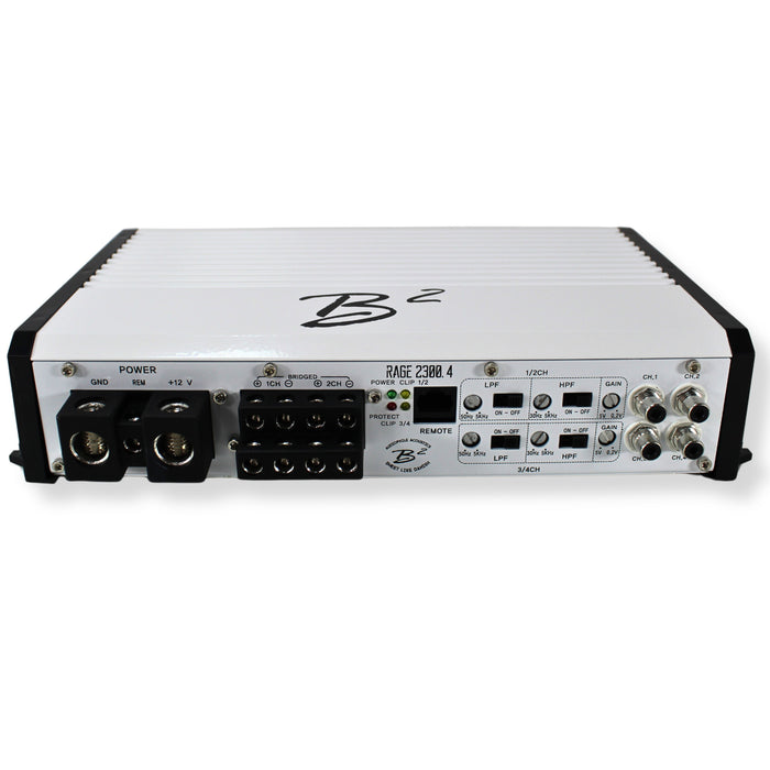 B2 Audio RAGE 4 Channel 2.3k Amplifier W/ 2 8" RAGE8 D4 Subwoofers COMBO-20