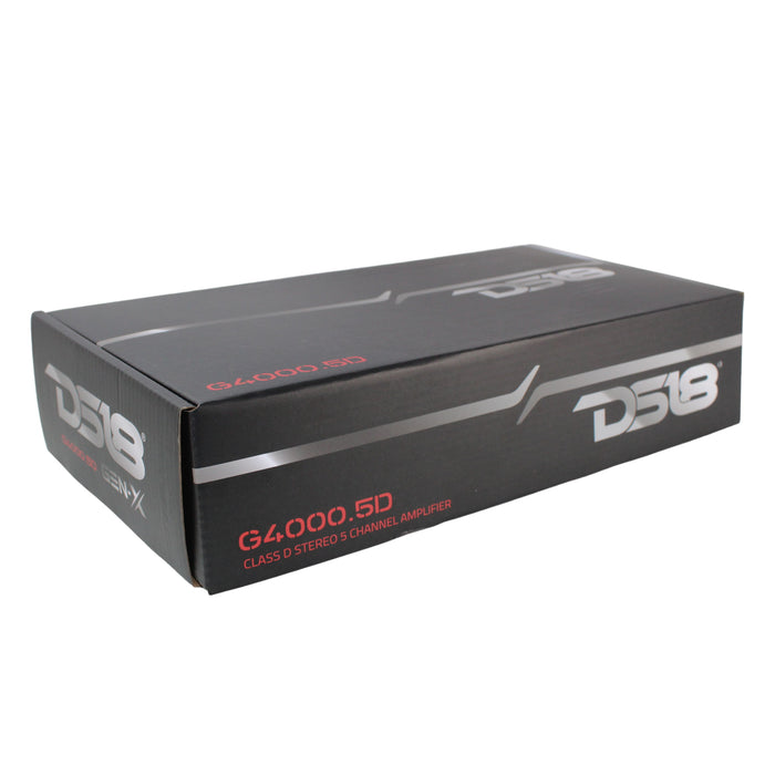 DS18 GEN-X 5-Channel Class D Amplifier 130 x 4 @ 4-Ohm + 900 x 1 W/ Bass Knob
