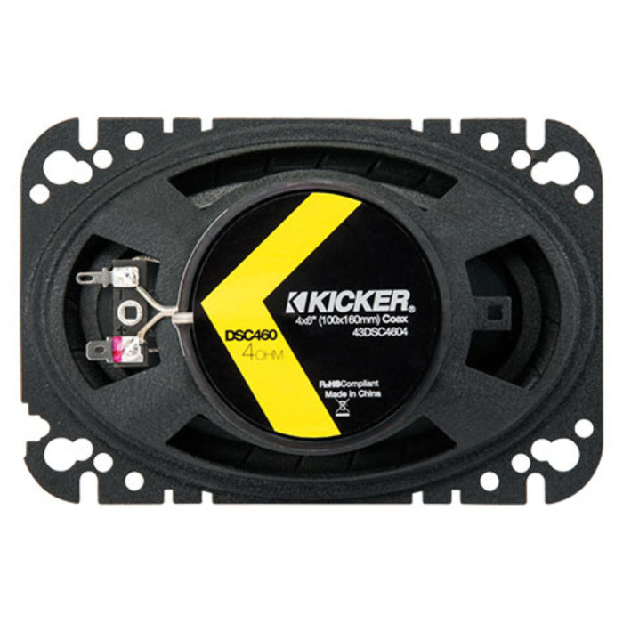 Kicker 4x6" 4Ohm 120W Peak 2 Way Full Range Coaxial Car Audio Speakers 43DSC4604