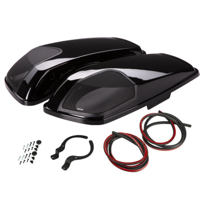 Kicker 2014 Harley Vivid Black Saddlebag Bag Lids 6x9 Speaker Design 46HDBLVB