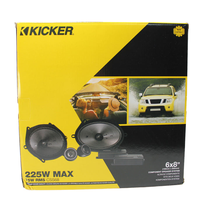 Kicker CS-Series 6"x8" 4 Ohm Component Speakers with 3/4" Tweeters 225W Peak