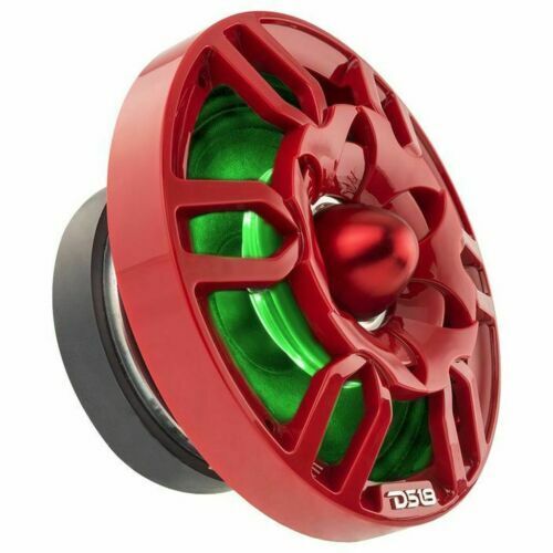 1x 6.5" Red Speaker Grill Cover / Built In Bullet Tweeter RGB LED Pro Audio