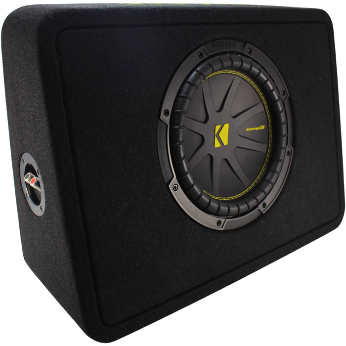 Kicker CompC 10" 250W RMS 4-Ohm Compact Loaded Subwoofer Enclosure / 50TCWC104