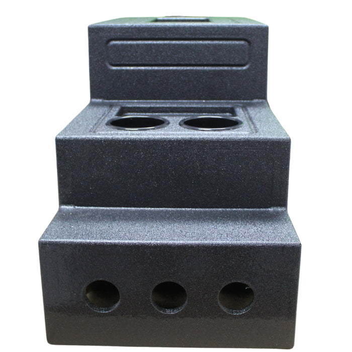 King Boxes 12" Center Console Vented Woofer Cutout w/ (2) 6.5" &(2) 3.5" Cutouts