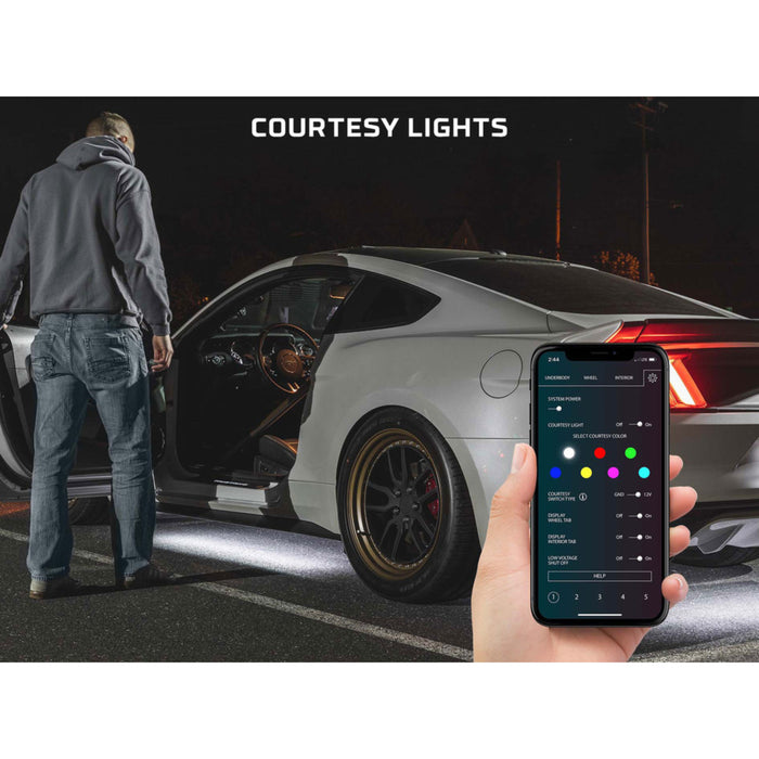 LEDGlow 4pc Million Color Bluetooth Car Underglow Lighting Kit