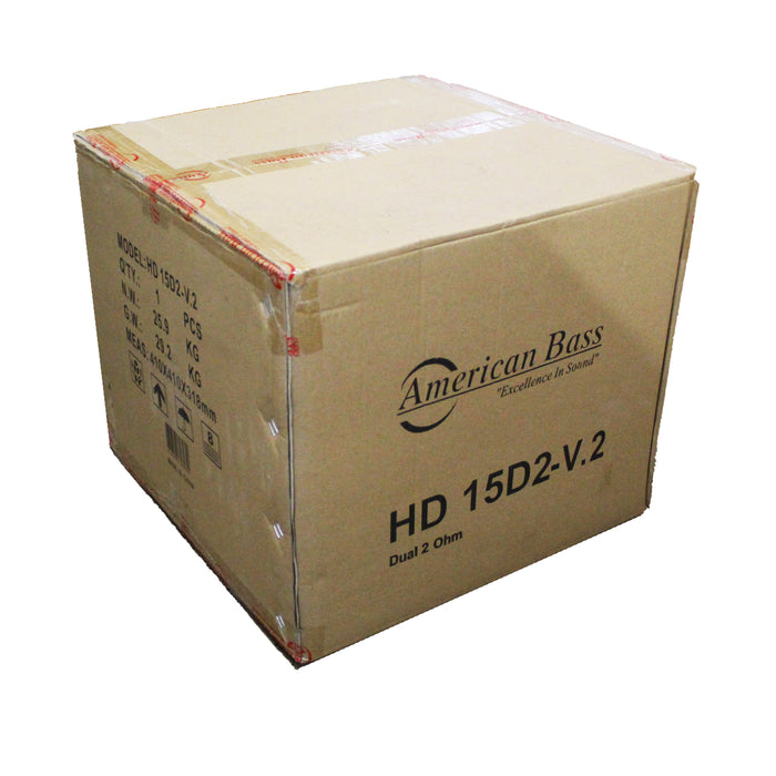 American Bass HD Series 15" 2200W RMS 2-Ohm DVC Subwoofer / HD-15D2-v2