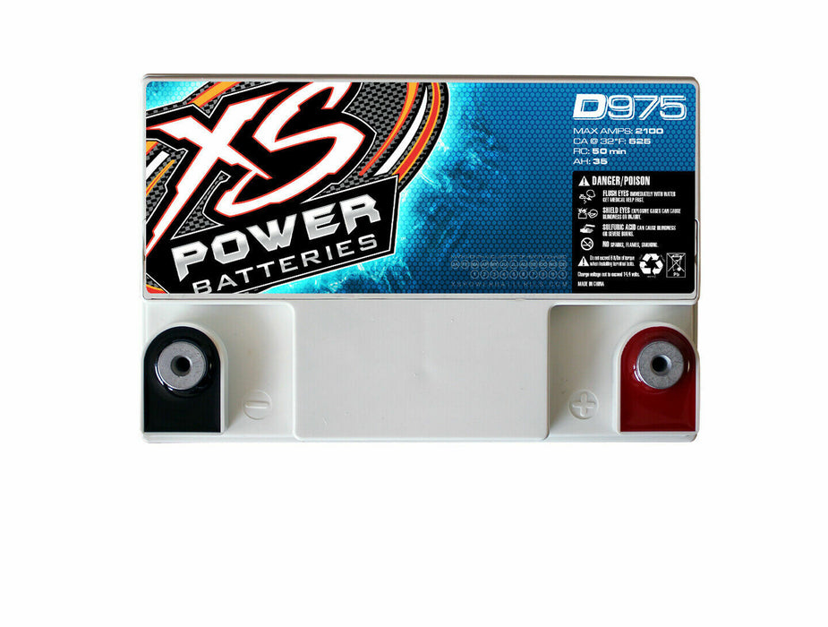 XS Power 12V Compact Pro Car Audio Starting Battery AGM 43 Amp Hours D975