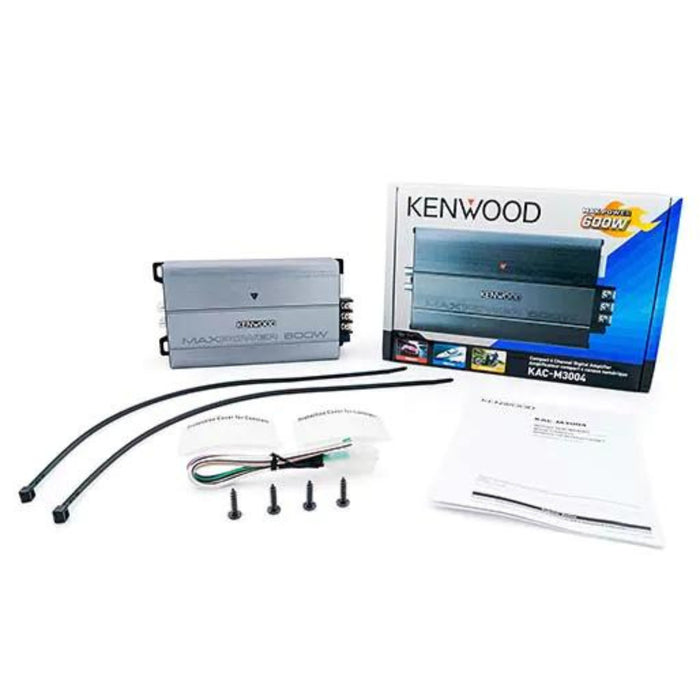 Kenwood Class D Compact 4-Channel Vehicle Amplifier 600 Max Power 4 Ohms