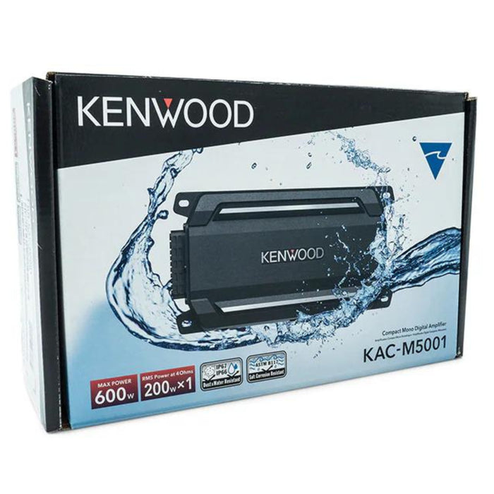Kenwood Class D Compact Mono Block Digital Marine Amplifier 600 Watts 2 Ohm