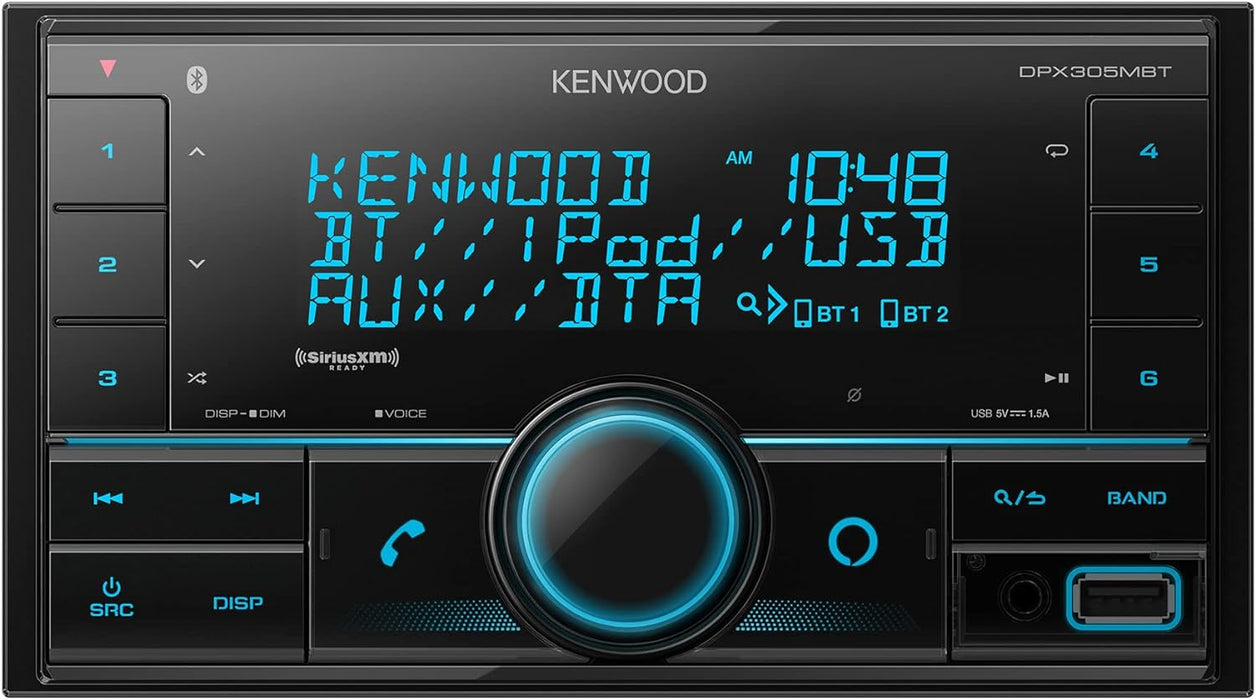 Kenwood Double DIN Media Receiver DPX305MBT Plus SiriusXM Tuner Kit SXW300V1