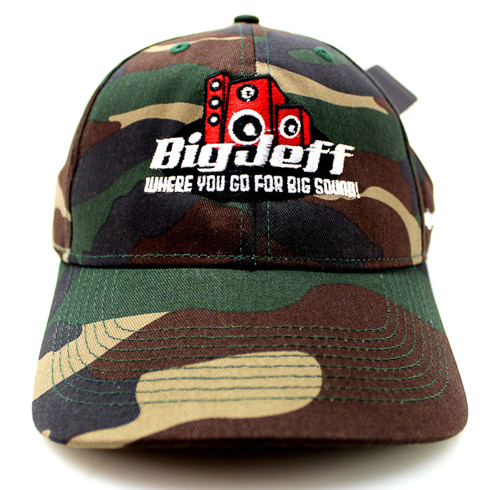 Official Big Jeff Audio Camo Green Trucker Hat with Big Jeff Audio Logo