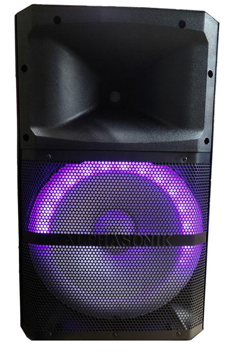 Alphasonik 15" Professional Powered DJ Speaker 1000W Built-in Bluetooth VENUM15