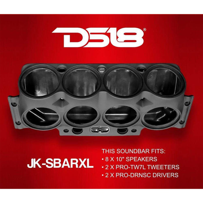 DS18 Jeep Wrangler JK JKU SBAR 10" Overhead Sound Bar System RGB JK-SBAR10XL/BK
