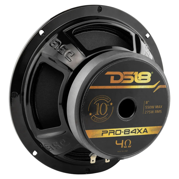DS18 4x 8 Inch 4 Ohm Car Audio Loudspeakers + 4 Channel Korean Amplifier Package