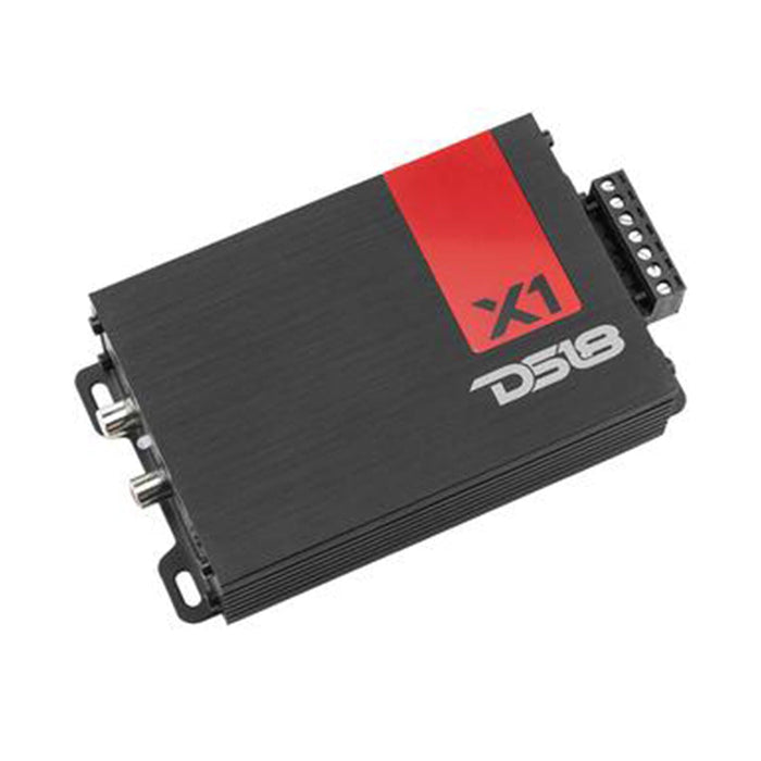 DS18 900 Watt 1 Ohm Ultra Compact Class D 1-Channel Amplifier with Bass Knob X1