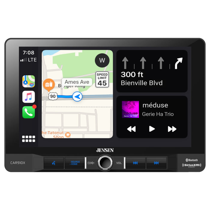 Jensen 9" Touchscreen Bluetooth 1 DIN Radio w/ Apple CarPlay & Android Auto