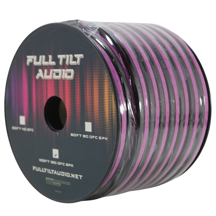 Full Tilt Audio 12 Gauge Tinned Oxygen Free Copper Speaker Wire Pink/Black Lot