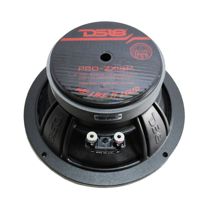 DS18 Pro Car Audio 8" Motorcycle Mid-Range Speaker 700W 8 Ohm Black PRO-ZXi8M