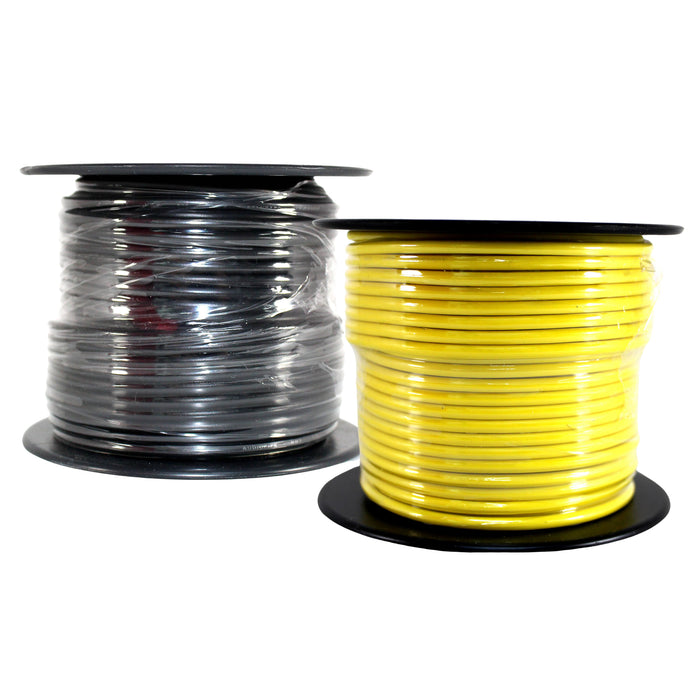 Audiopipe 2 Pack of 14ga 100ft CCA Primary Ground Power Remote Wire Black/Yellow