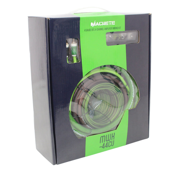 Deaf Bonce Machete 4 GA OFC 4 Ch Green Amplifier Wiring Kit MWK-44CU