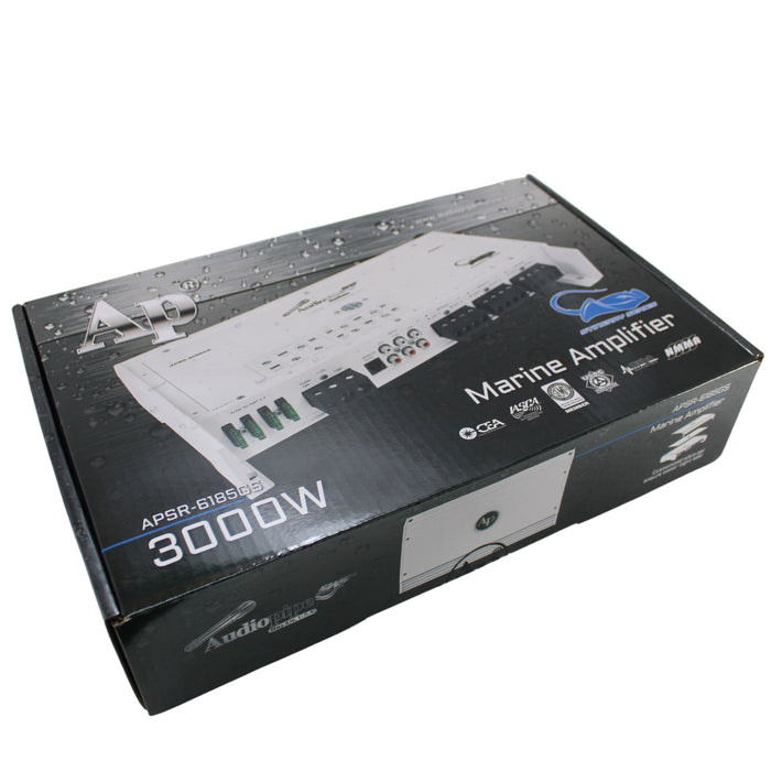 Audiopipe Stingray 3000W 2-Ohm 6-Channel Class-D Marine Amplifier APSR-6185GS