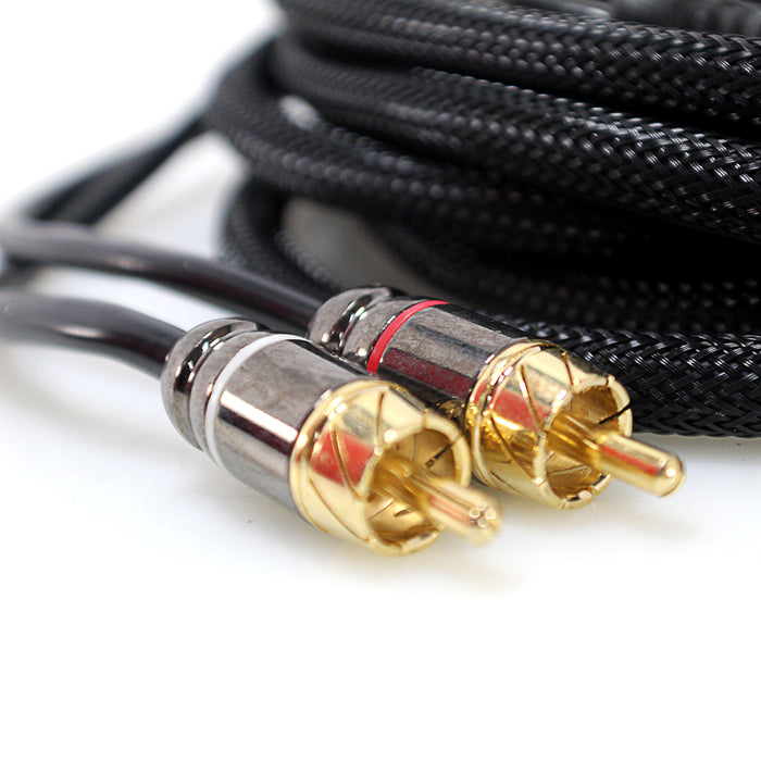 Full Tilt RCA HQ Series Car Audio 16 Foot Gold Plated Color Coded Cable
