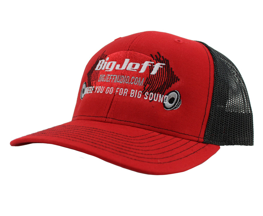 Official Big Jeff Audio Red / Black Trucker Logo Hat Big Jeff Online
