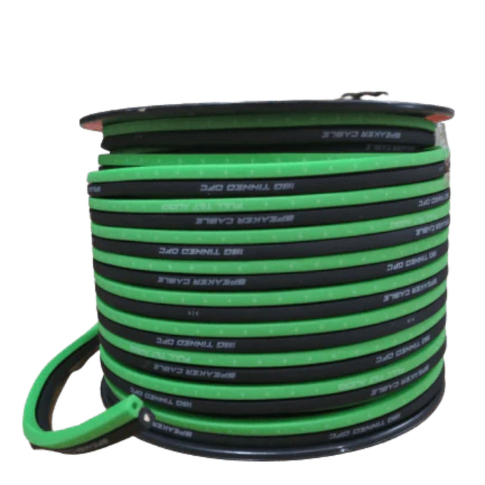 Full Tilt Audio 12Ga Tinned Oxygen Free Copper Speaker Wire Lime Green/Black Lot