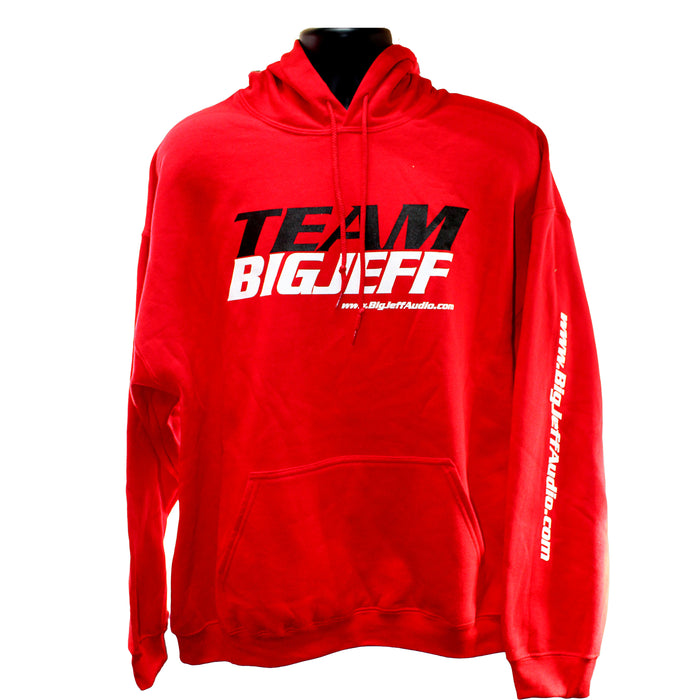 Official Big Jeff Audio Team Big Jeff Heavy Blend Cotton/Polyester Red Hoodie