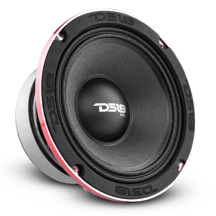 DS18 Pro Audio Package 4 x 6.5" Mid-Range Speakers, Tweeters, 1ch Amp/Wire Kit
