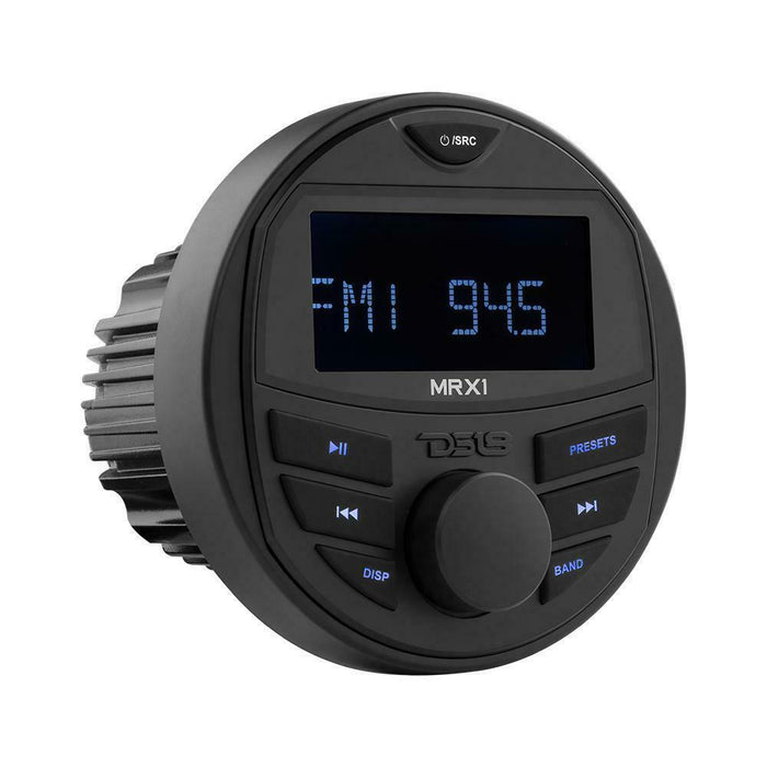 DS18 MRX16SL/WH Multimedia Marine Radio w/ 100W 4-Ohm 2 Way Slim Speaker Package