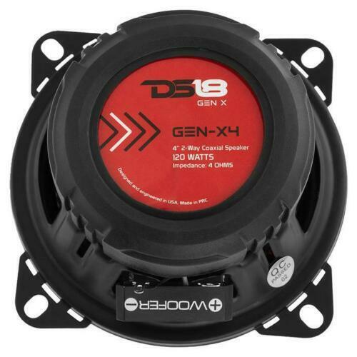 2x 4" 2-Way Coaxial Speaker 240 Watts Dome Tweeter 4 ohm DS18 GEN-X4 Series