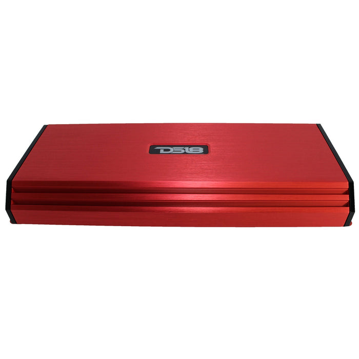 DS18 1Ch Monoblock Subwoofer Amplifier Class A/B 1500W Red /w Bass Knob S1500.1