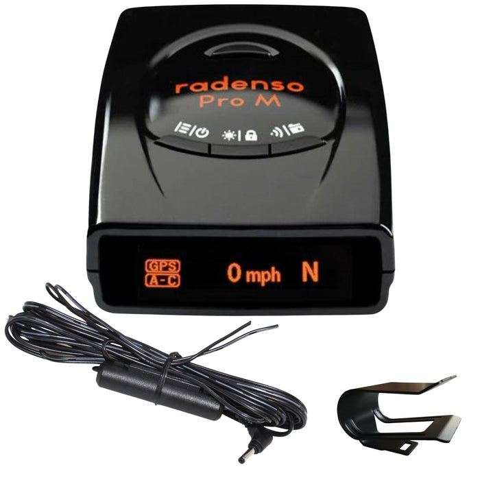 Radenso Pro-M Radar Detector w/ Extreme Range, OLED W/ Visor Mount & Wire Kit