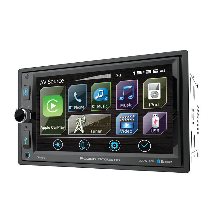 6.5" Bluetooth Radio AM/FM MP3 USB Apple Car Play Double Din LCD Touch Screen