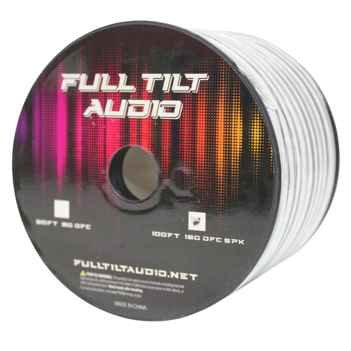 Full Tilt Audio 16GA Tinned Oxygen Free Copper Speaker Wire White/Black Lot