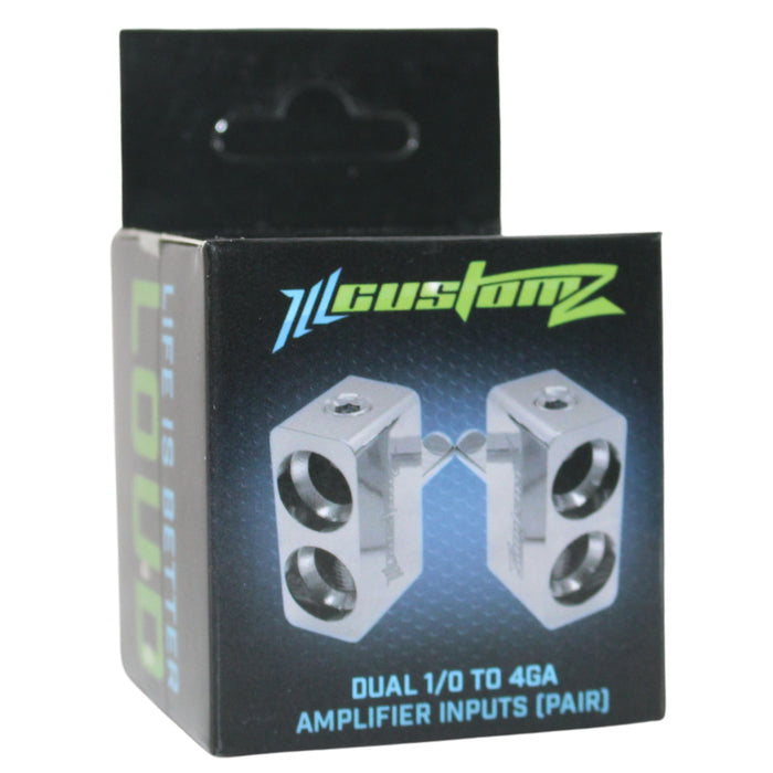 ILL Customz Dual 1/0 to Single 4GA Amplifier Input Adapter 0-TO-4 Gauge