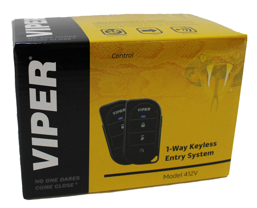 Viper 1-Way Keyless Entry System 2 4-Button Remotes + 2 Door Locks 412V