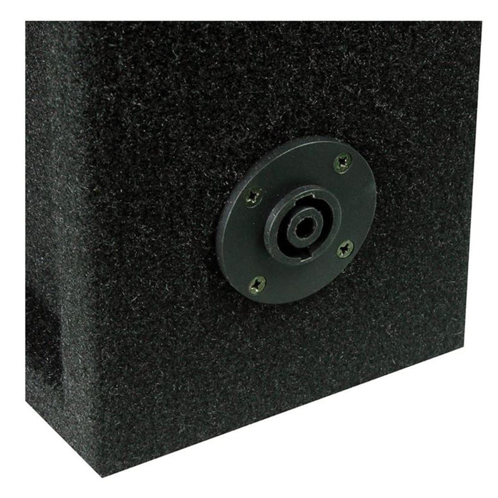 QPower 2 Hole 10" Sealed Subwoofer Box w/ 2 3.75" Tweeter Opening/ Speakon Cable