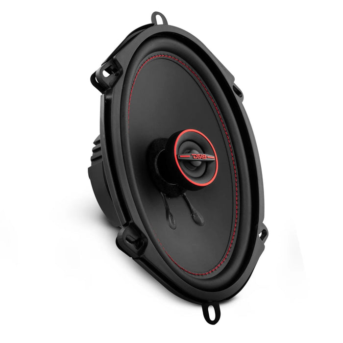 DS18 G5.7Xi Pair of 5x7" 4 Ohm 2-Way Coaxial Speakers 150W Peak Black / Red